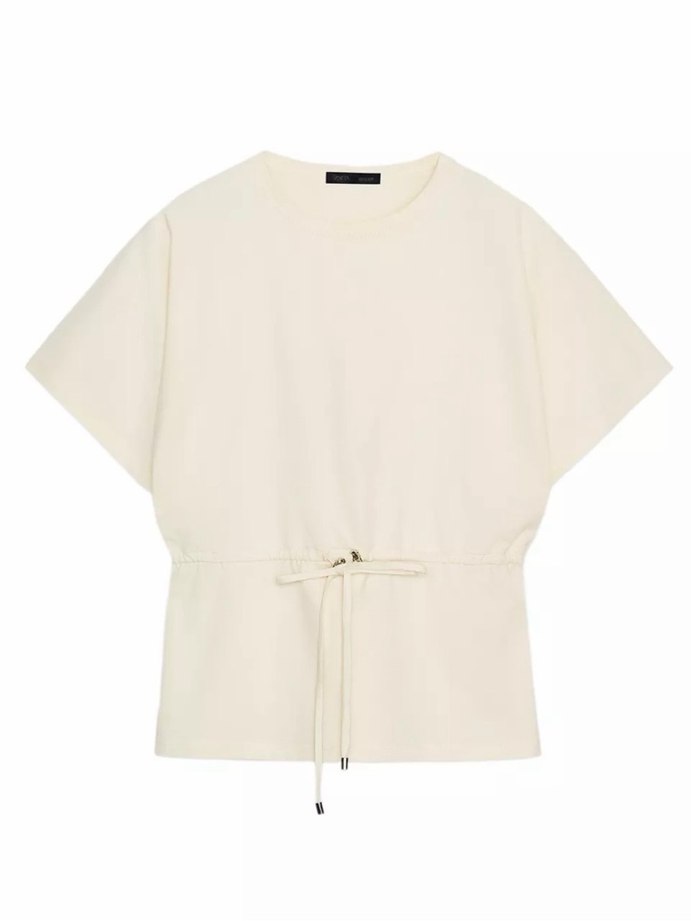 NEW ZARA Women's Heavy Cotton Drawstring Waist Top